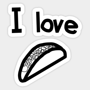 Food I Love Tacos Outline Sticker